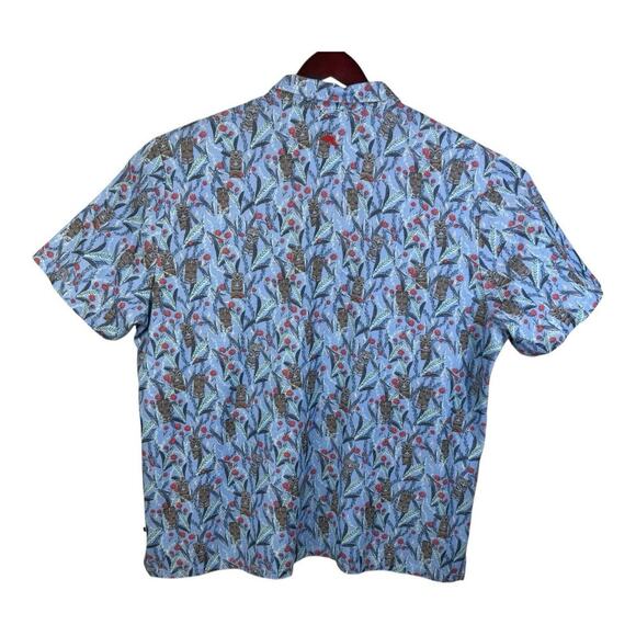Tommy Bahama Men’s XXXL Nan Tiki Polo Shirt Short Sleeve Infinity Pool Blue Red - Picture 6 of 14
